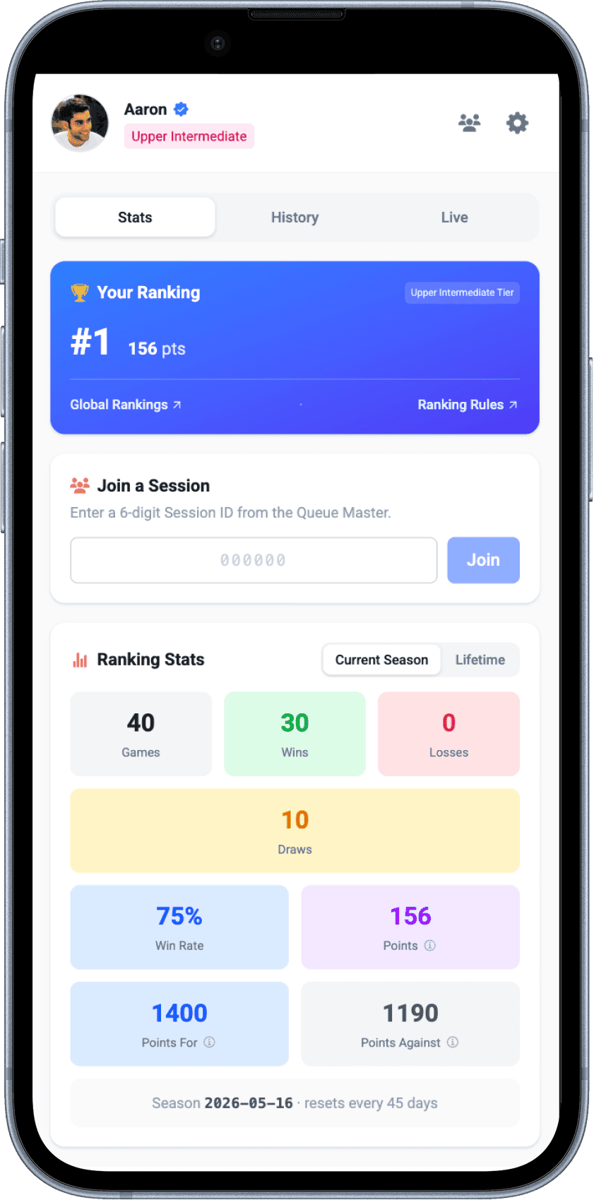 ShuttleFlow Player Dashboard preview